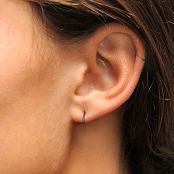 Black Plated Sterling Silver Small Endless 10mm - Picture 2 of 6